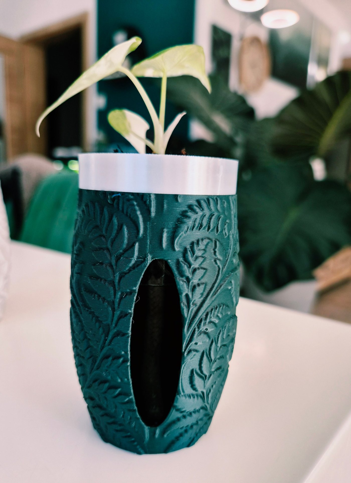 Eğrelti Desenli Mini Saksı Seti (2'li) - 3D Baskı