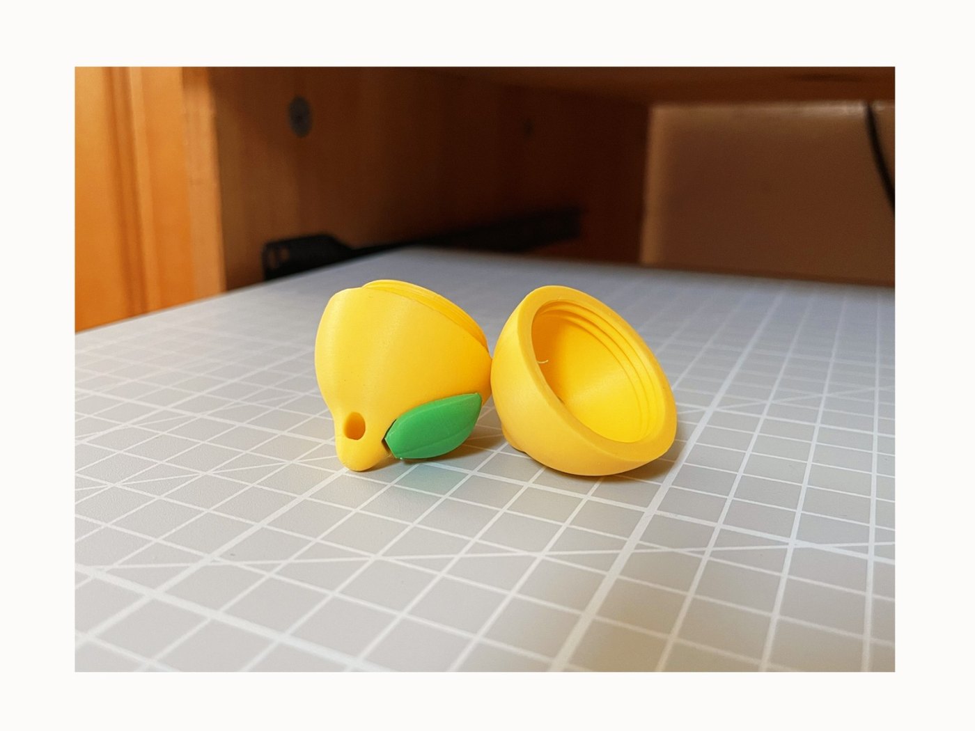 Limon Anahtarlık Saklama Kabı - Vidalı 3D Baskı
