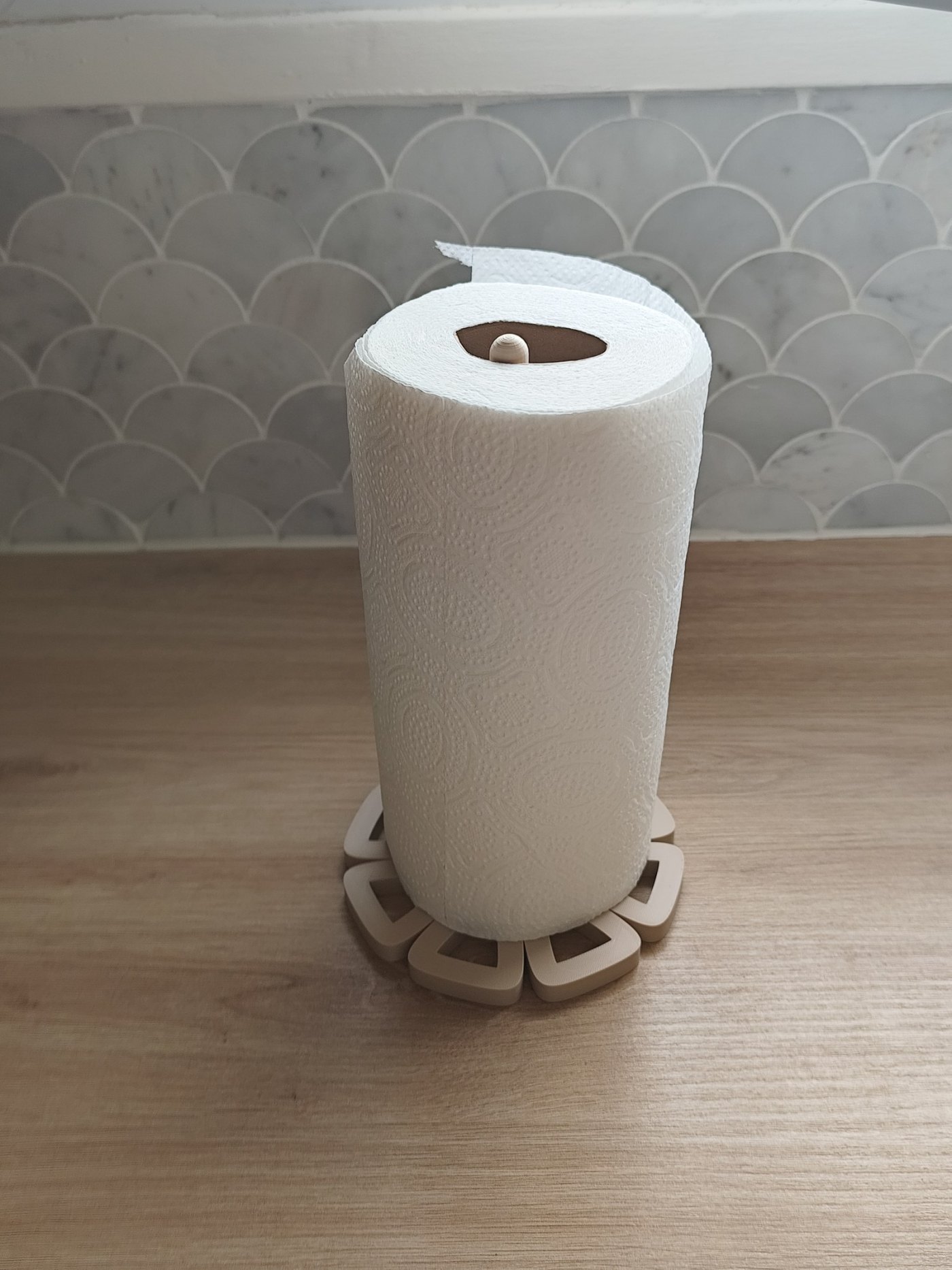 Çiçekli Kâğıt Havlu Tutucu - 3D Baskı Mutfak Düzenleyici
