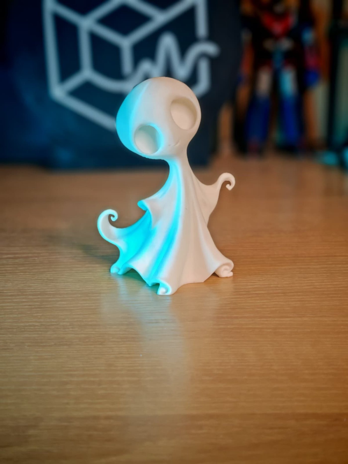 Sevimli Küçük Hayalet Figürü - Cadılar Bayramı Dekoru 3D Baskı