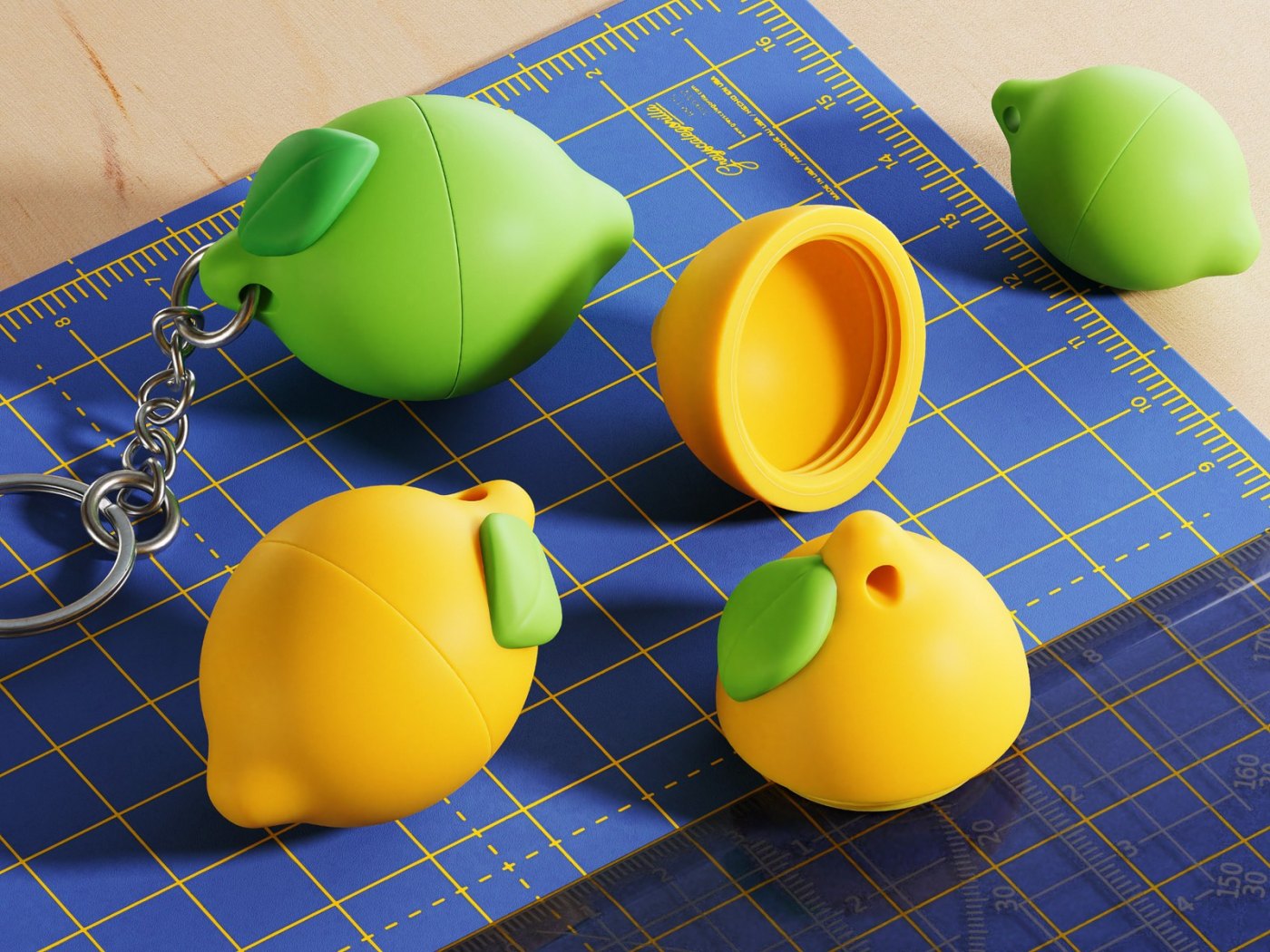 Limon Anahtarlık Saklama Kabı - Vidalı 3D Baskı