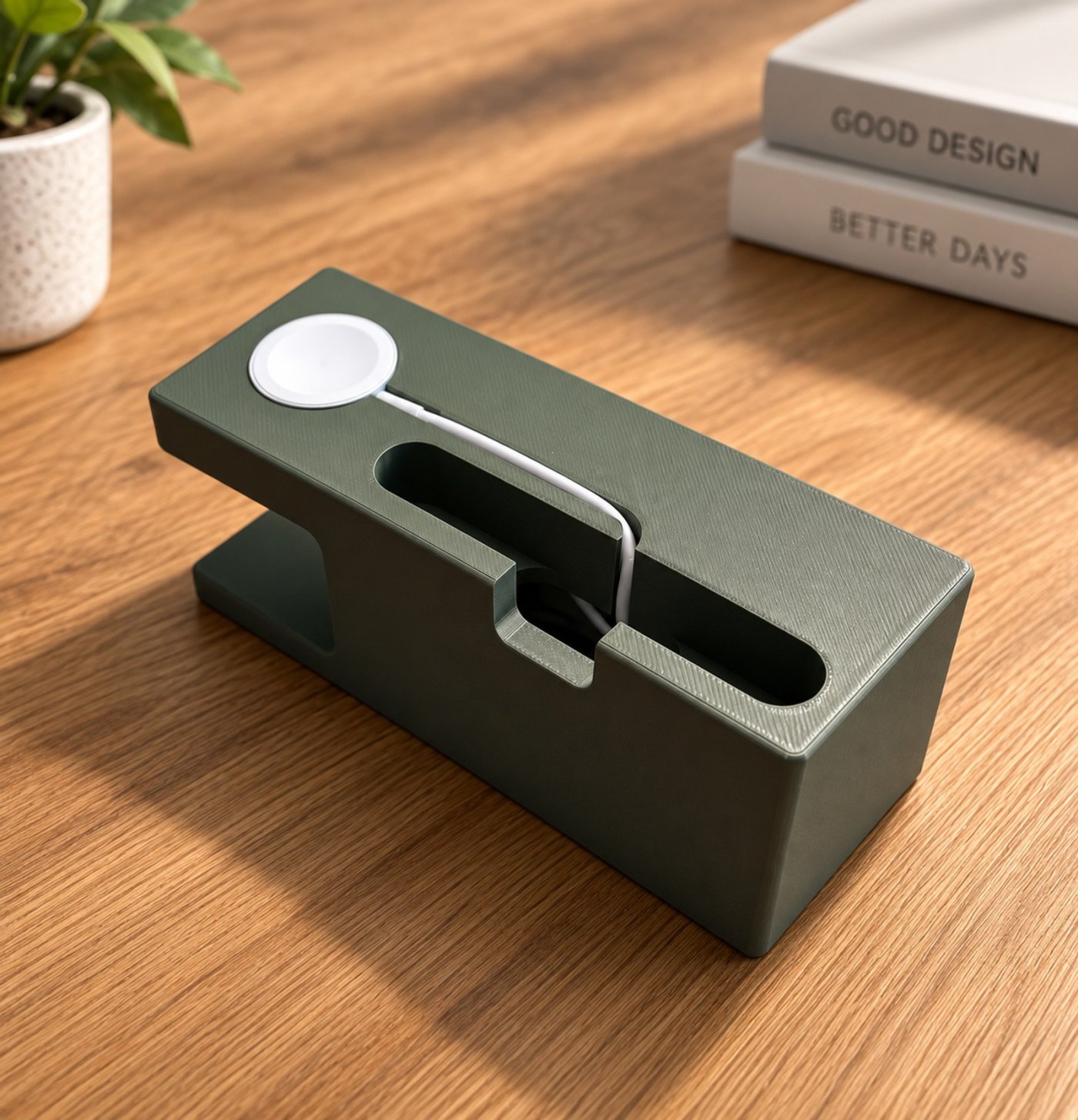 Telefon ve Apple Watch Standı - Minimalist Masaüstü Dock