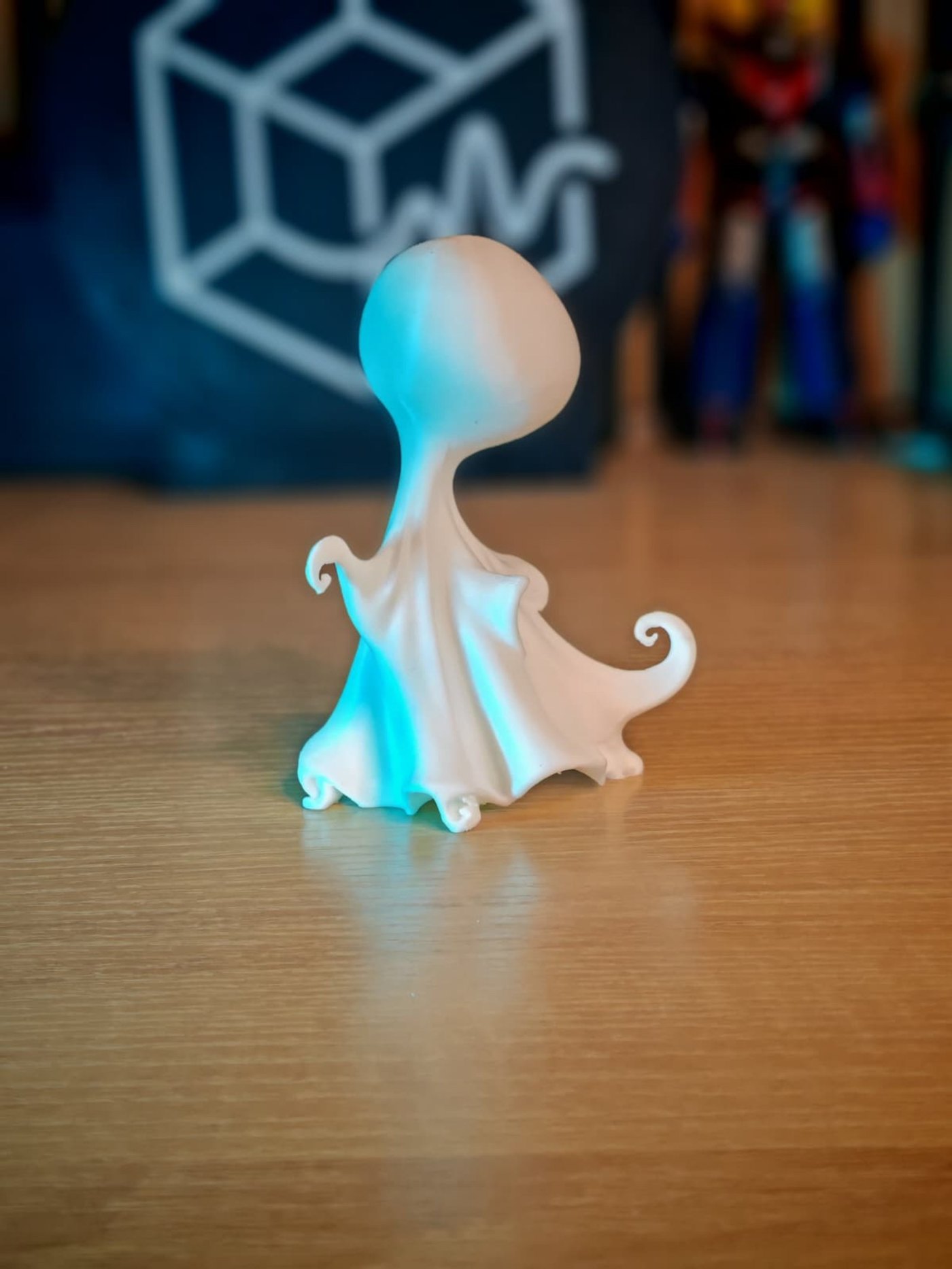 Sevimli Küçük Hayalet Figürü - Cadılar Bayramı Dekoru 3D Baskı