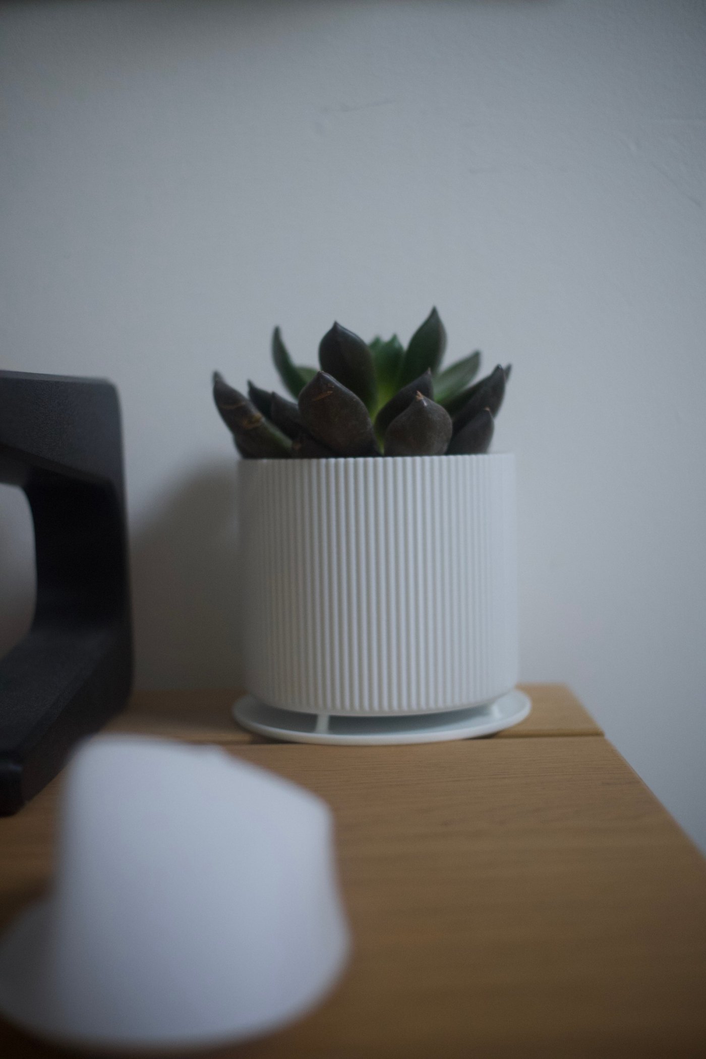 Oluklu Masa Üstü Saksı - Modern Minimal Tasarım