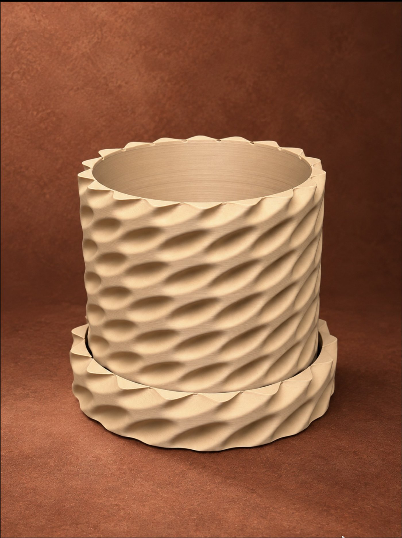 Twila Spiral Dalgalı Saksı - Damlalıklı Modern Bitki Saksısı