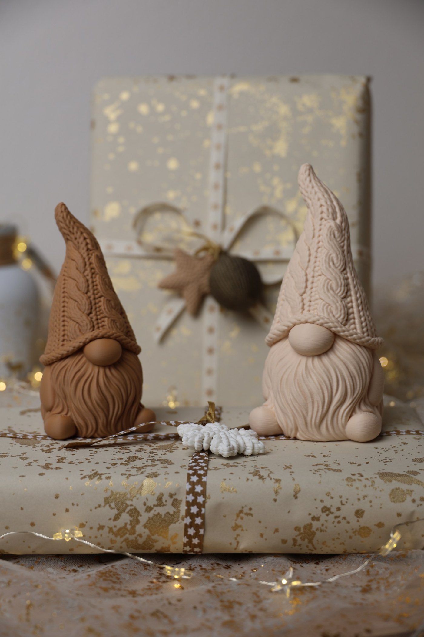 Örgü Sivri Şapkalı Noel Cücesi - Dekoratif Gnome