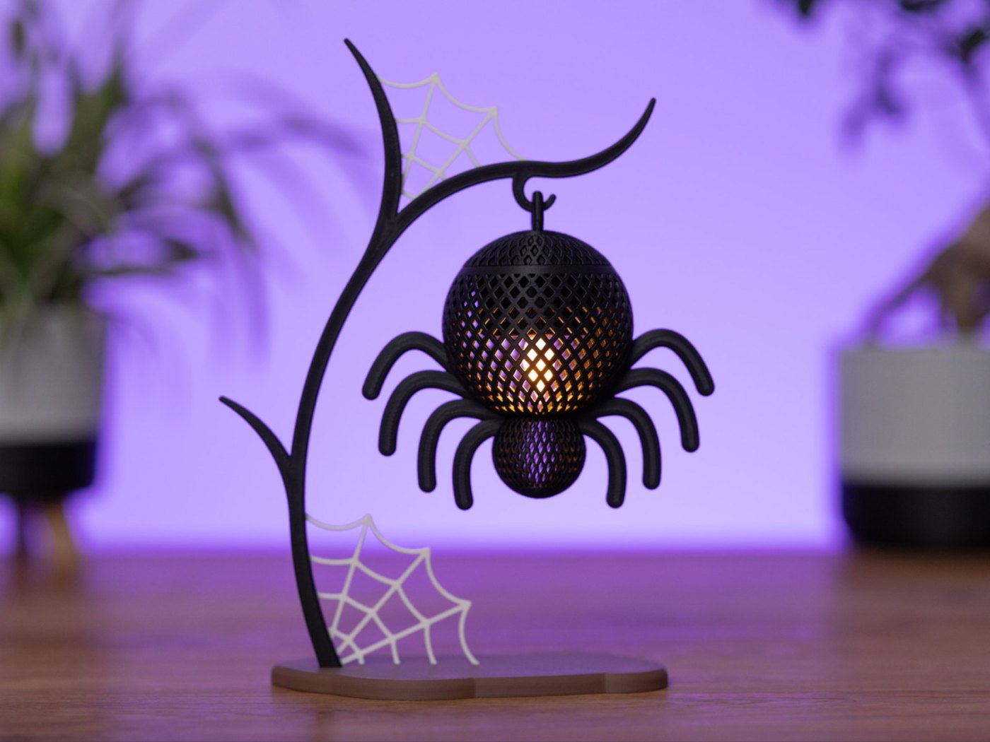 Örümcek Fener Mumluk - Halloween Dekor