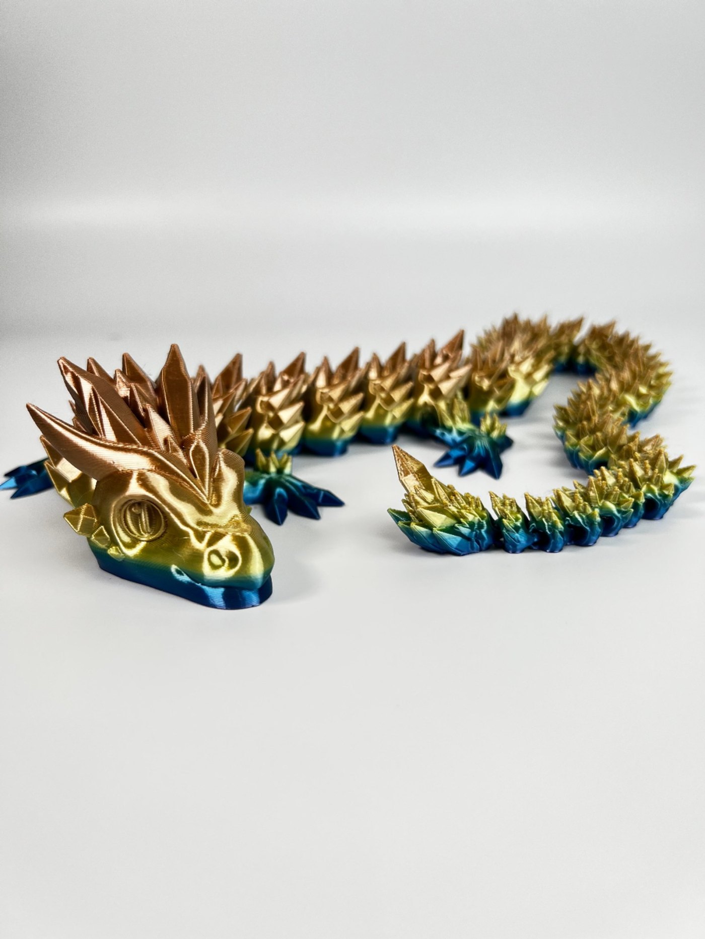 Eklemli Kristal Ejderha Figürü - Hareketli 3D Baskı Fidget Oyuncak