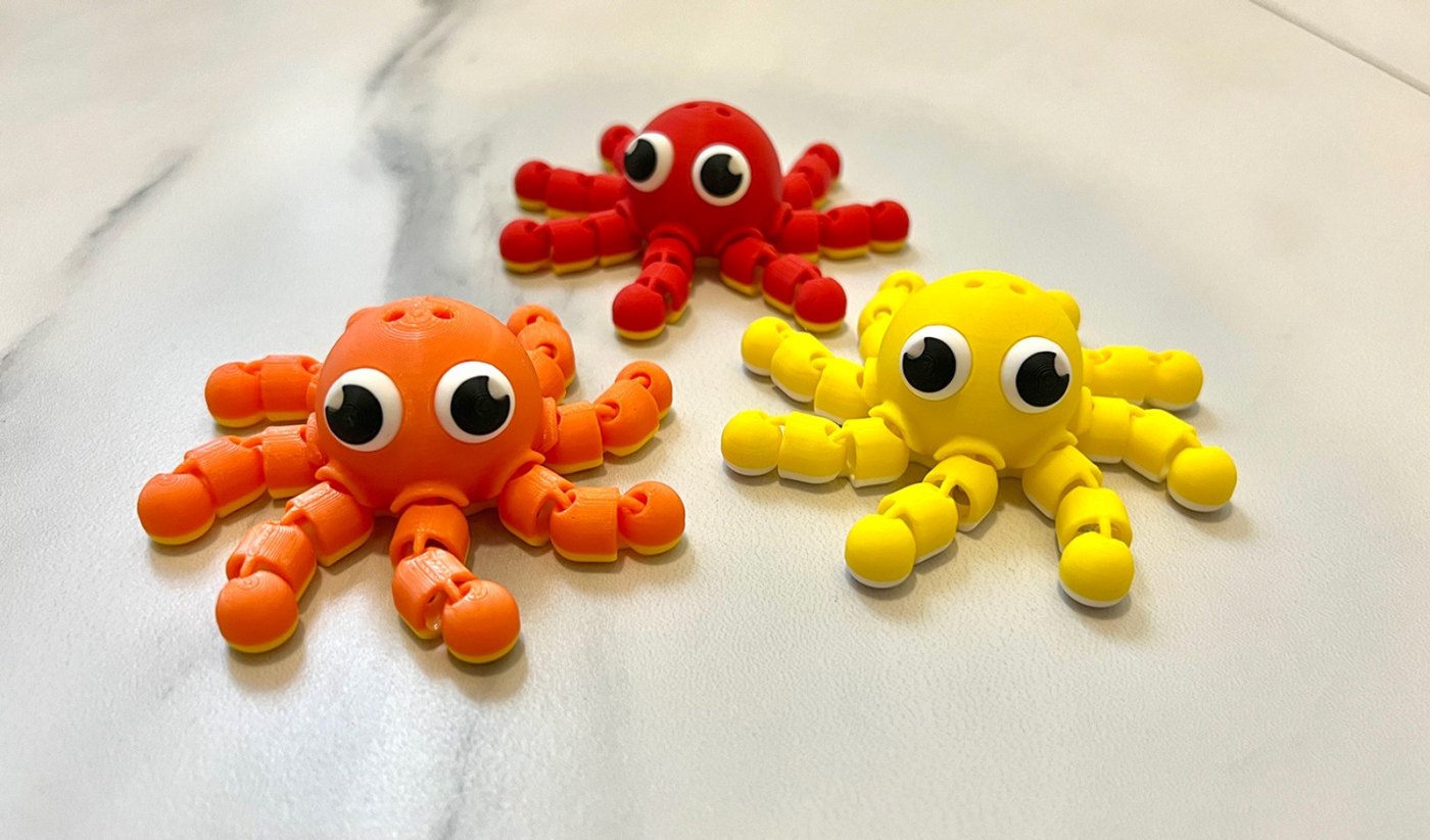 Eklemli Ahtapot Anahtarlık - Sevimli Fidget Oyuncak