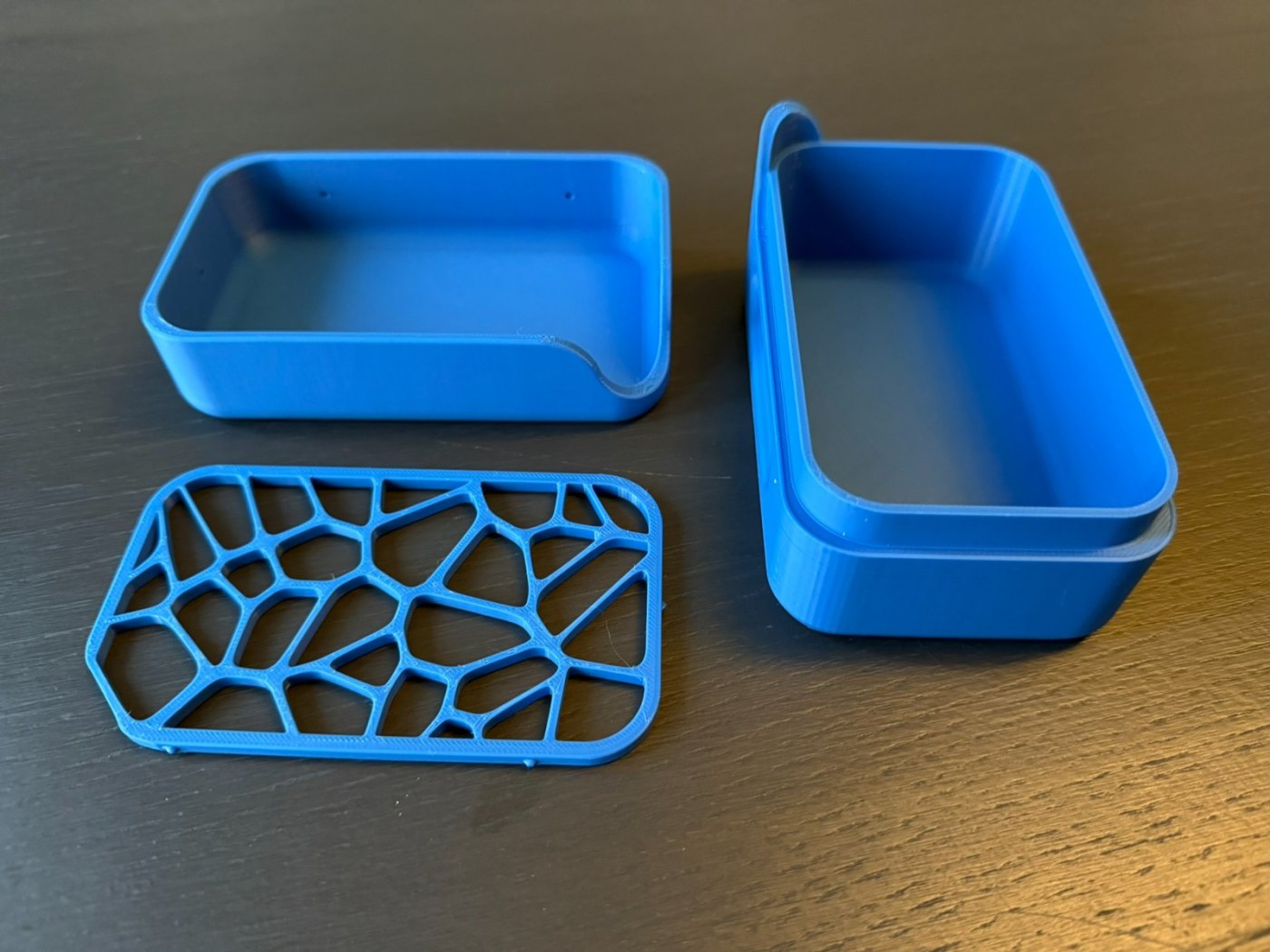 Kapaklı Voronoi Desenli Sabunluk - Seyahat Sabun Kutusu