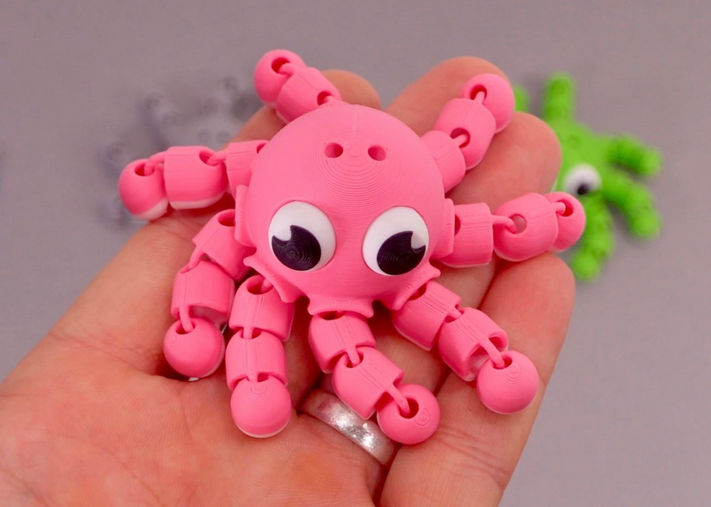 Eklemli Ahtapot Anahtarlık - Sevimli Fidget Oyuncak