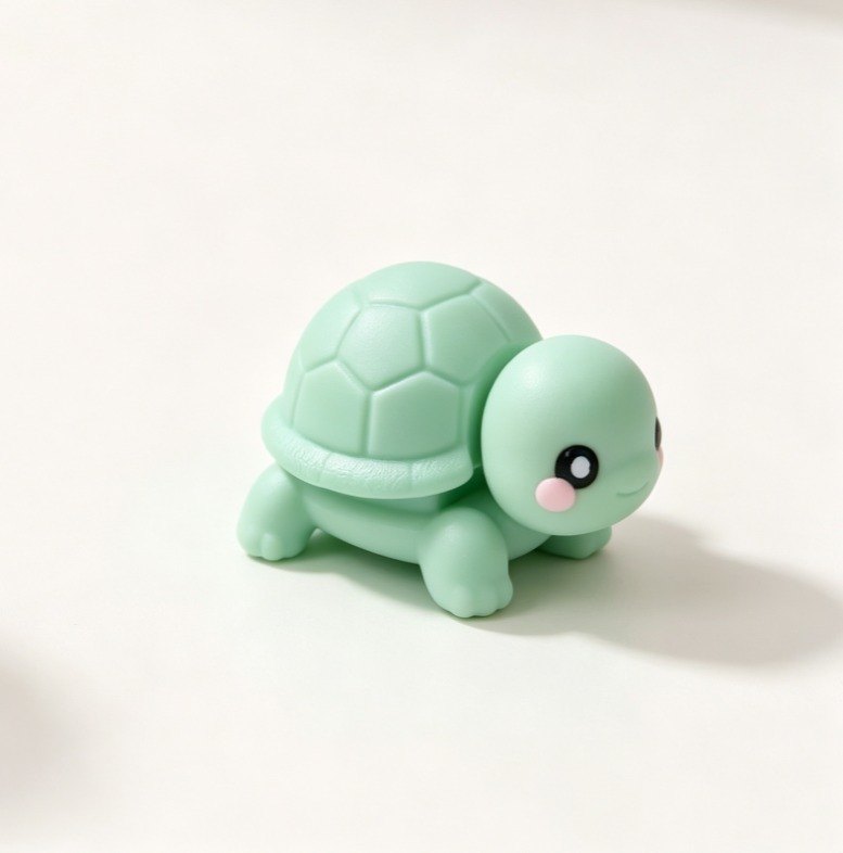 Kaplumbağa Clicker Anahtarlık - Kabuğa Basınca Klik Sesi, Mekanik Switch'li 3D Baskı Fidget