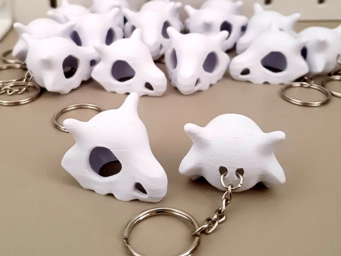 Cubone Kuru Kafa Anahtarlık - Pokémon Temalı 3D Baskı PLA Çanta Süsü