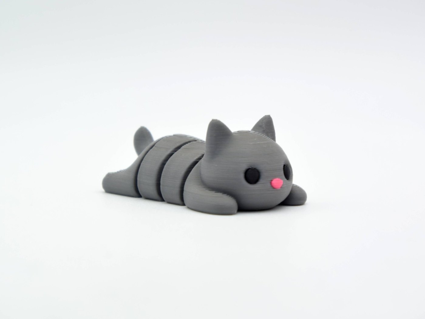 Hareketli Kedi Anahtarlık - 3D Baskı Eklemli Flexi Kedi