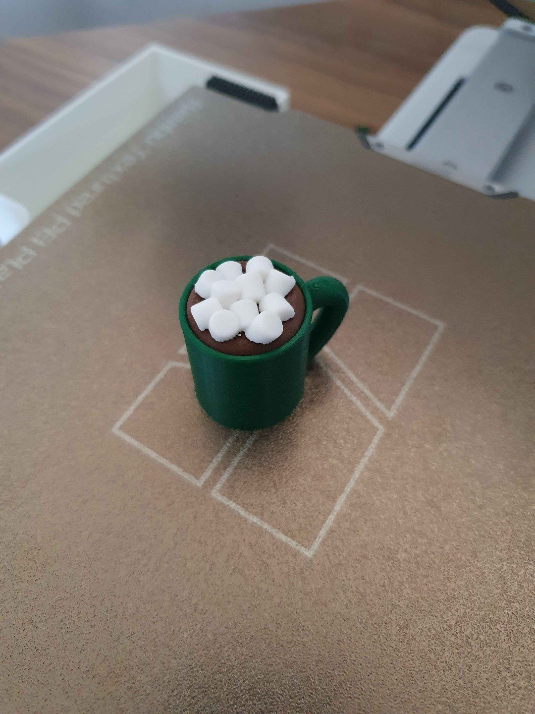 Sıcak Çikolata Kupa Anahtarlık - 3D Baskı Marshmallow Kupa Noel Hediyesi