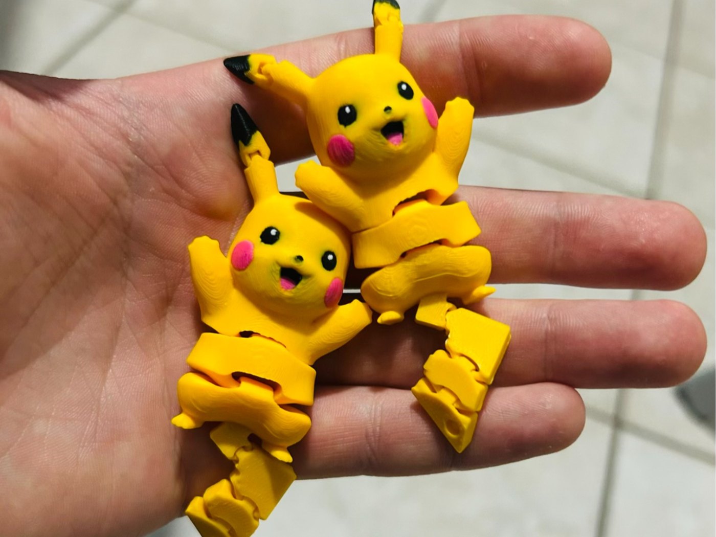 Pokemon Pikachu Hareketli Eklemli Anahtarlık - Esnek Articulated, Çok Renkli 3D Baskı Figür