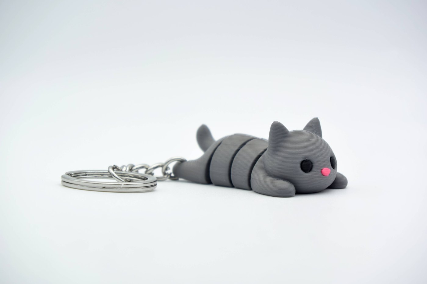 Hareketli Kedi Anahtarlık - 3D Baskı Eklemli Flexi Kedi