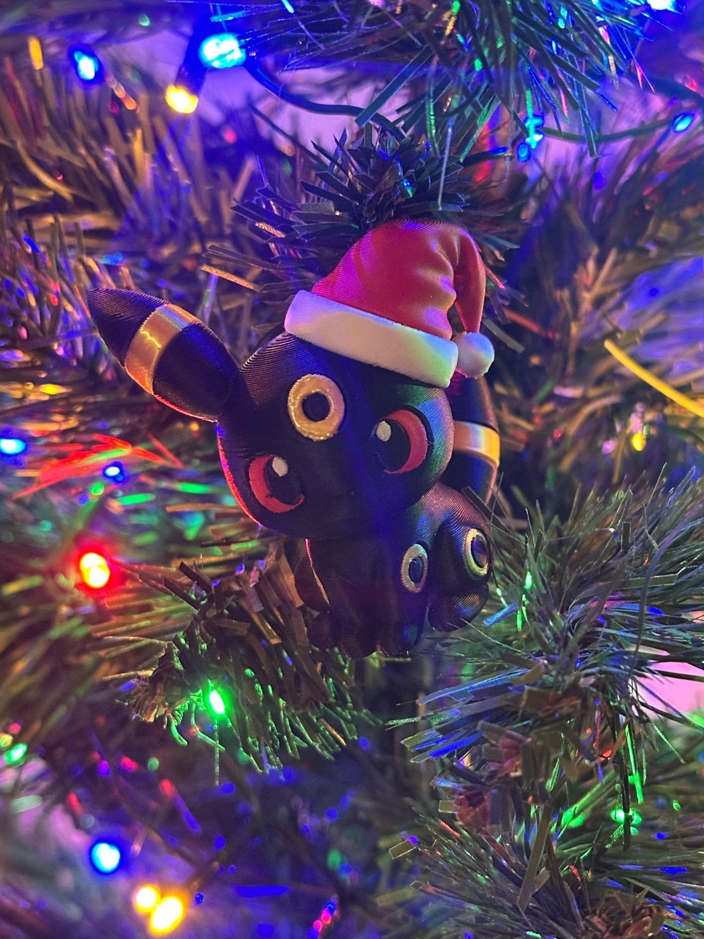 Pokemon Eeveelution Mini Chibi Anahtarlık - Noel Ağacı Süsü, 3D Baskı Çok Renkli Eevee Figürü