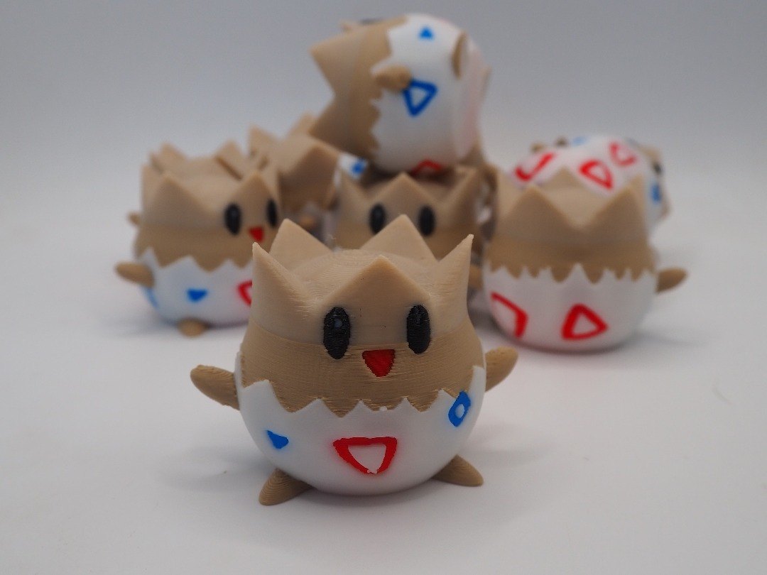 Togepi Pokémon Figürü - 5 Renkli 3D Baskı PLA Koleksiyon Figür