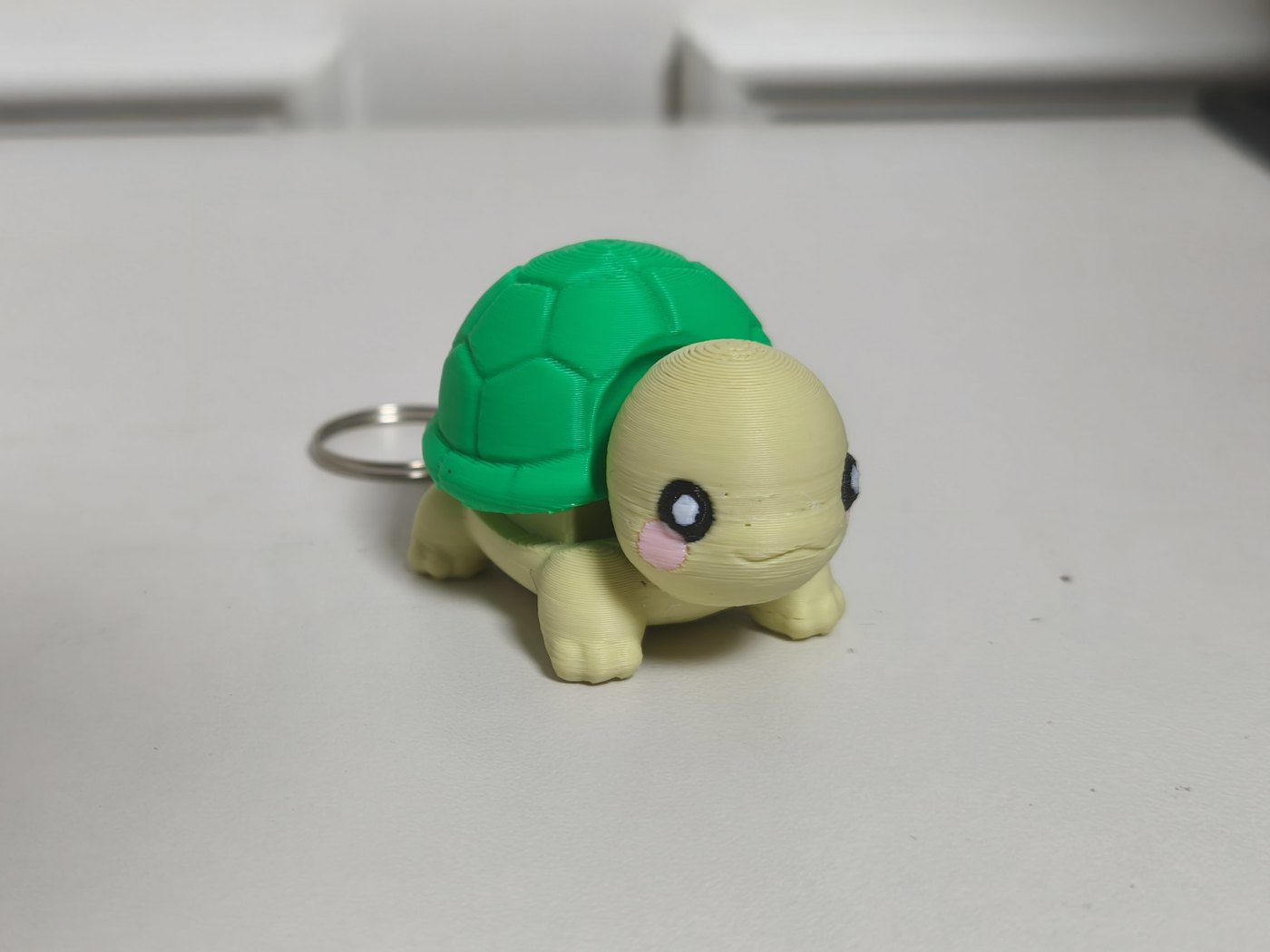 Kaplumbağa Clicker Anahtarlık - Kabuğa Basınca Klik Sesi, Mekanik Switch'li 3D Baskı Fidget