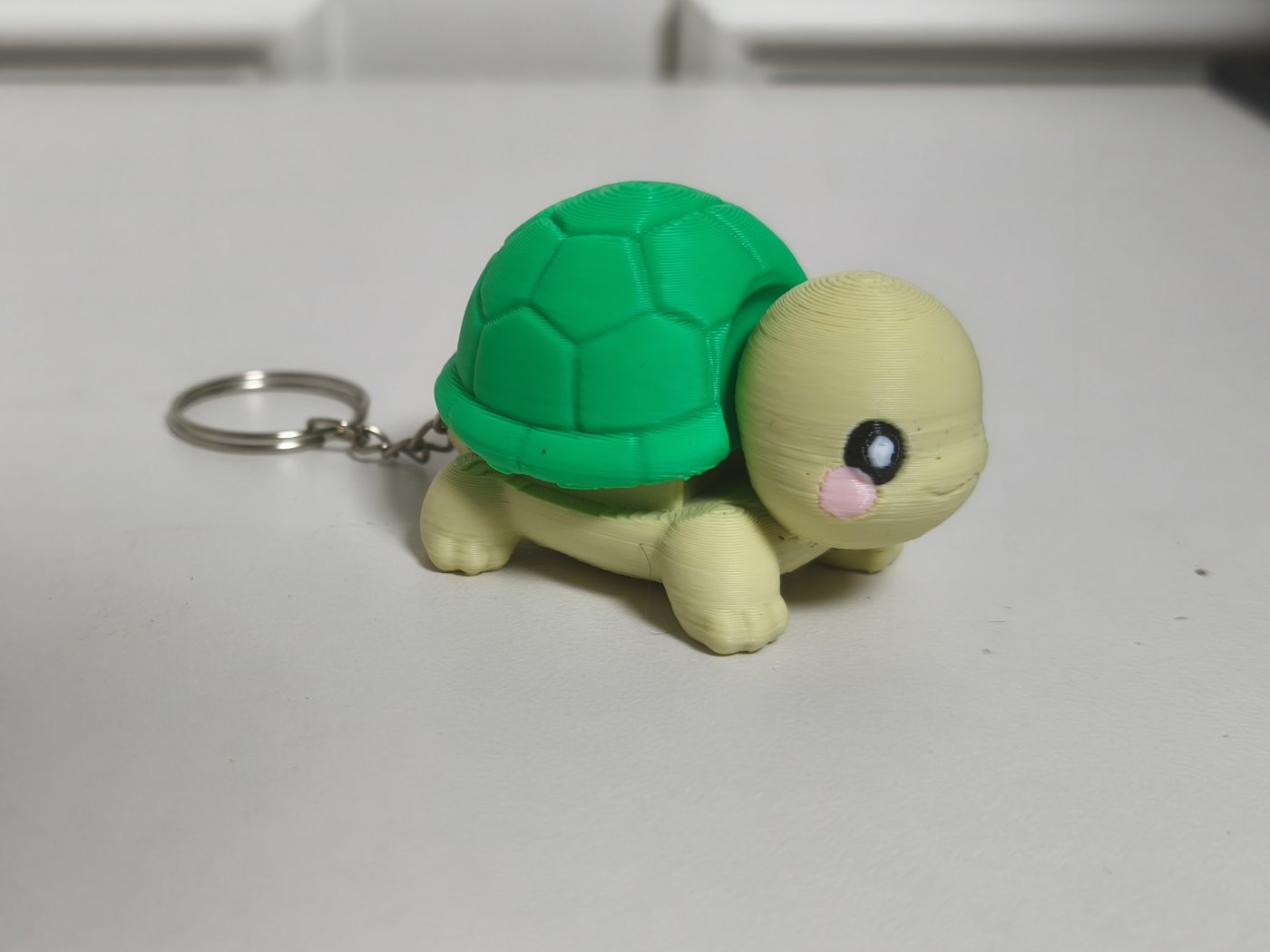 Kaplumbağa Clicker Anahtarlık - Kabuğa Basınca Klik Sesi, Mekanik Switch'li 3D Baskı Fidget