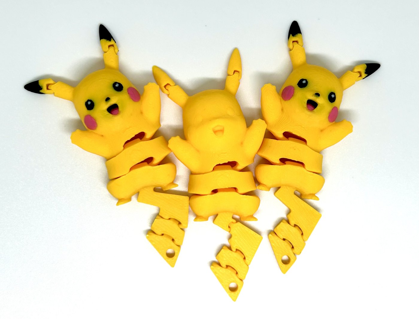 Pokemon Pikachu Hareketli Eklemli Anahtarlık - Esnek Articulated, Çok Renkli 3D Baskı Figür
