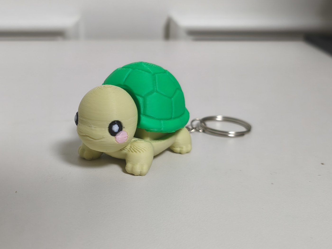 Kaplumbağa Clicker Anahtarlık - Kabuğa Basınca Klik Sesi, Mekanik Switch'li 3D Baskı Fidget