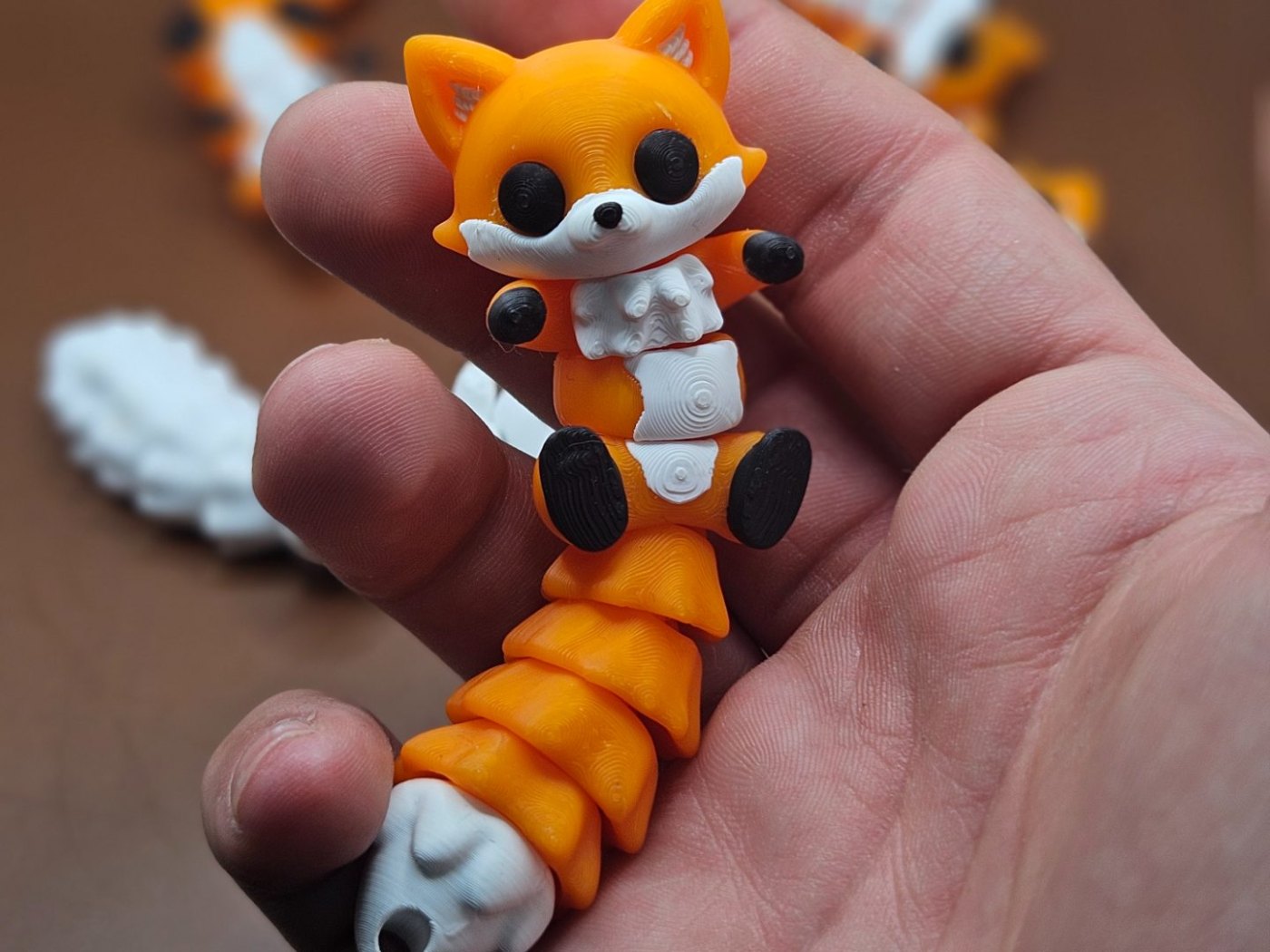 Esnek Tilki Anahtarlık - Hareketli Flexi 3D Baskı Tilki