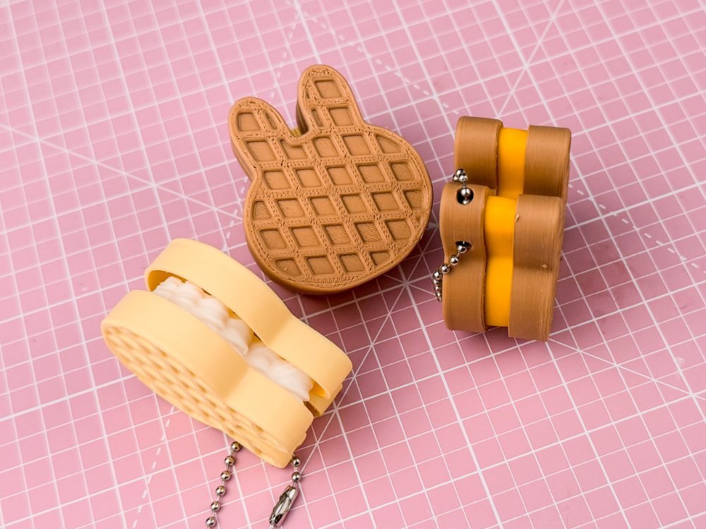 Tavşanlı Waffle Clicker Fidget Anahtarlık