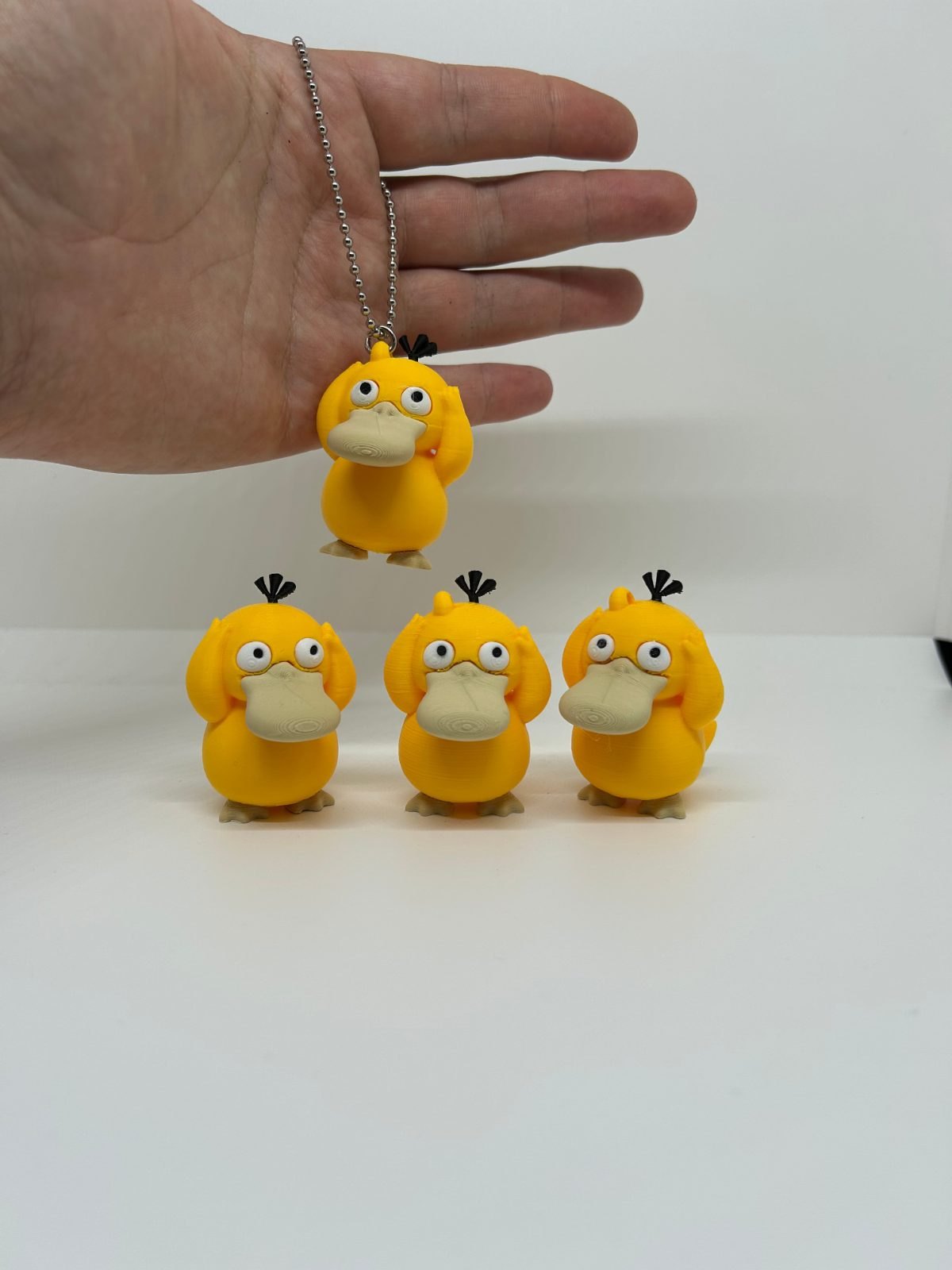 Sarı Ördek Figürlü Anahtarlık - Çok Parçalı Mini 3D Baskı Ördek