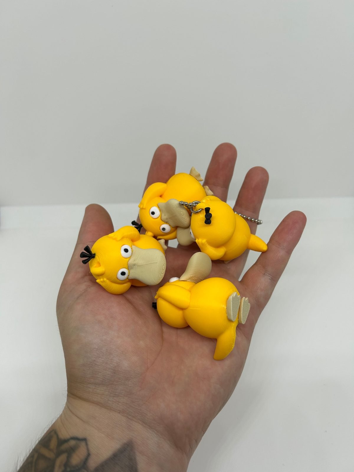 Sarı Ördek Figürlü Anahtarlık - Çok Parçalı Mini 3D Baskı Ördek